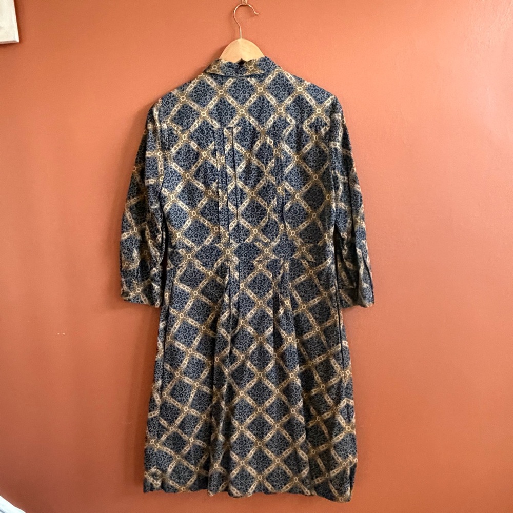 Maeve‎ Whitewick Manor Corduroy Shirt Dress Pintuck Medallion Tan Size 10 - Picture 5 of 9